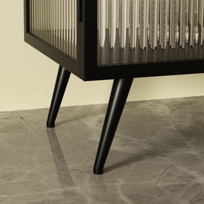 53"H Rectangular Metal Side Board Modern Minimalist Home Sideboard with Door Clearhalo 'buffet_sideboard' 'Buffets & Sideboards' 'furn' 'furn_buffet_sideboard' 'Furniture' 'Kitchen & Dining Furniture' 1200x1200_2a448d7d-1294-428d-b358-d9cdb5da68d7