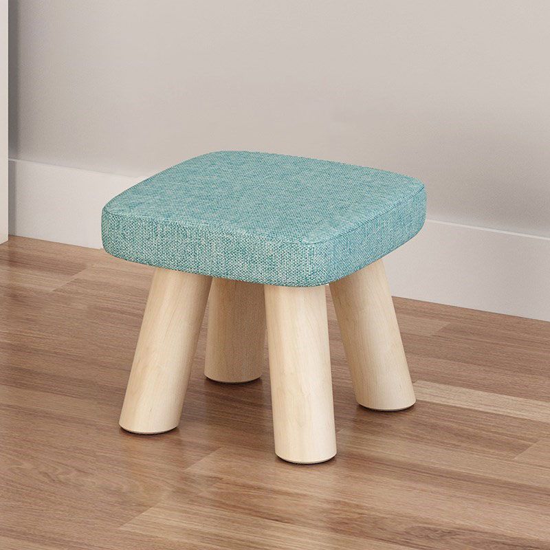 Modern Ottoman Cotton Fade Resistant Detachable Seat Cover Solid Color Square Ottoman
