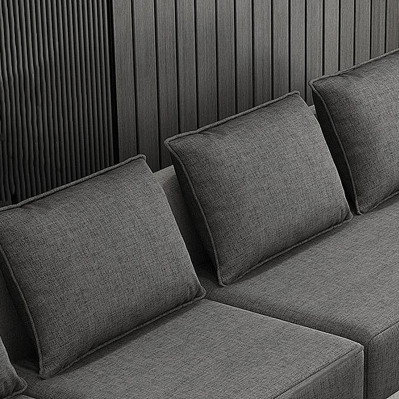Contemporary Loose Back Square Arm Sofa with Slipcovered for Living Room Clearhalo 'furn' 'furn_sectionals' 'Furniture' 'furniture_sectionals' 'Living Room Furniture' 'Sectionals' 1200x1200_2a454519-4d98-4101-89fa-a74daf622f36