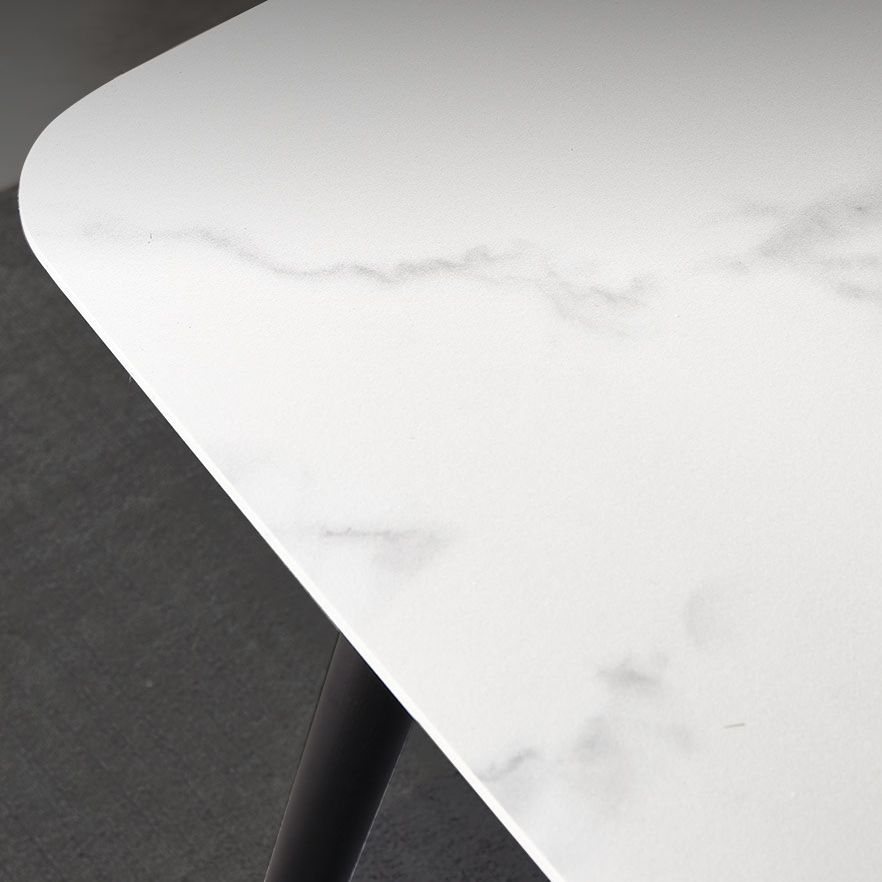 Traditional Luxury Dining Table Rectangle Sintered Stone 4 Legs Dining Table with Black Frame Clearhalo ' dining_table' 'Dining Tables & Seating' 'Dining Tables' 'furn' 'furn_dining_table' 'Furniture' 'furniture_dining_table' 'Kitchen & Dining Furniture' 'kitchen&dining_furn' 'kitchen' 'kitchen_dining_table' 1200x1200_2a45ae09-8354-46a7-b2ee-116eb0fcdc11