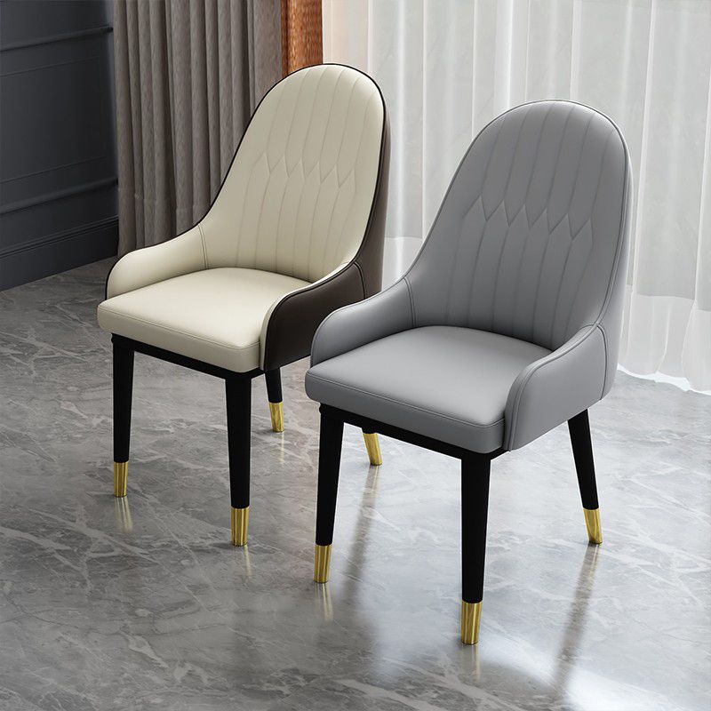 Leather Modern Dining Arm Chair with Color Cushion Parsons Chair for Home Clearhalo ' kitchen&dining_furn' 'Dining Chairs' 'Dining Tables & Seating' 'dining_chair' 'furn' 'furn_dining_chair' 'Furniture' 'furniture_dining_chair' 'Kitchen & Dining Furniture' 'kitchen' 1200x1200_2a4609e5-9211-4d30-9233-7d8176749d3a