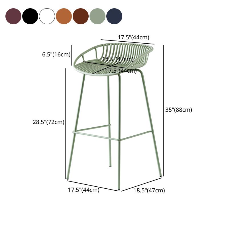 Modern Plastic Seats Barstool Metal 4 Legs Macron Bar Stool for Indoor 1 Piece Clearhalo 'Bar Furniture' 'Bar Stools' 'bar_stools' 'furn' 'furn_bar_stools' 'furniture_bar_stools' 'Kitchen & Dining Furniture' 'kitchen&dining_furn' 'kitchen' 'kitchen_furn' Furniture' 1200x1200_2a48e151-d41b-4b2f-8601-97ed5833a238