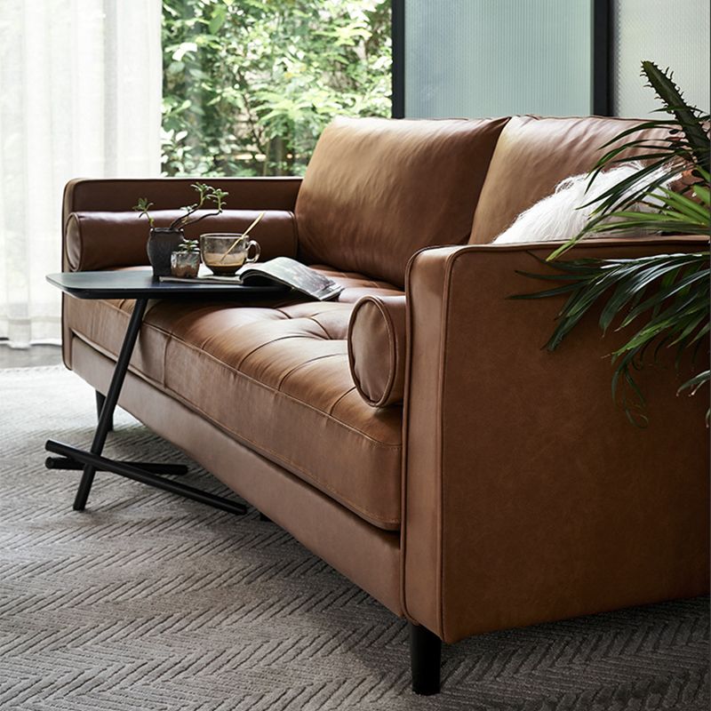 Bruin lederen bank Square arm Standaard bankstoelen