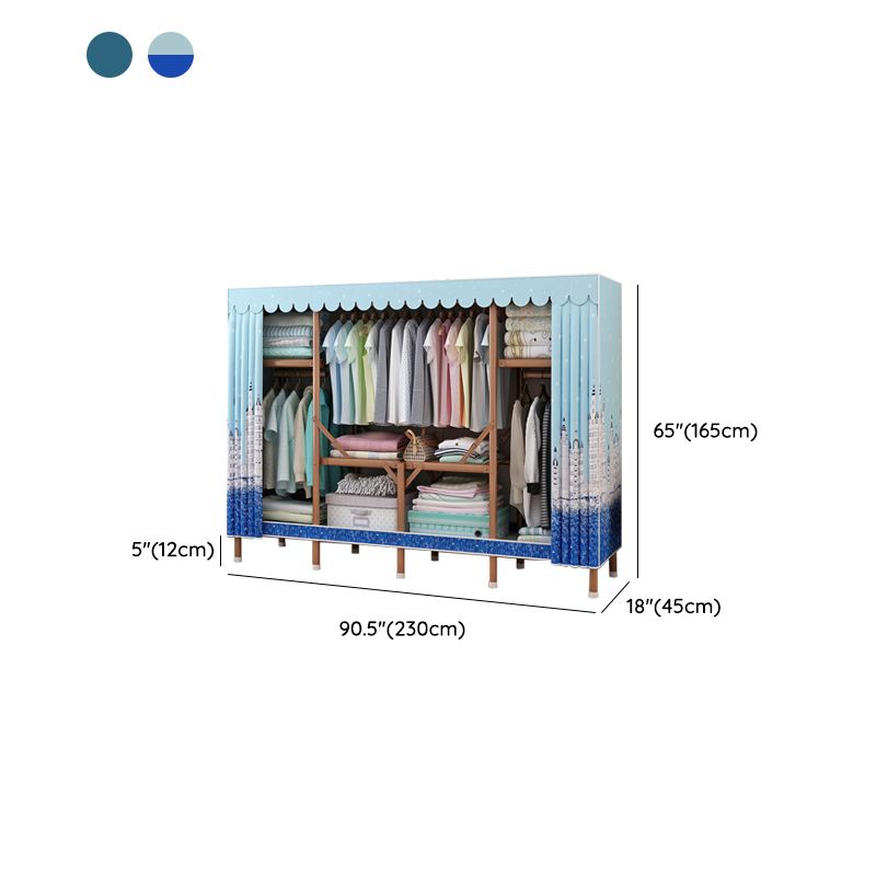 Metal Wardrobe Armoire with Legs Modern Wardrobe Closet with Shelves