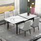 Rectangle 4 Legs Home Furniture Stone Dining Room Collection with Drop Leaf Clearhalo ' dining_table' 'Dining Tables & Seating' 'Dining Tables' 'furn' 'furn_dining_table' 'Furniture' 'furniture_dining_table' 'Kitchen & Dining Furniture' 'kitchen&dining_furn' 'kitchen' 'kitchen_dining_table' 1200x1200_2a49f226-8052-41f3-b1f7-4c4ff37e9076