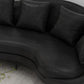 Contemporary Faux Leather Sloped Arm Sofa in Black For Living Room Clearhalo 'furn' 'furn_sofas' 'Furniture' 'Living Room Furniture' 'Sofa' 'sofas' 1200x1200_2a4a0f31-216a-48ee-bfe1-7cc9a54a19bb