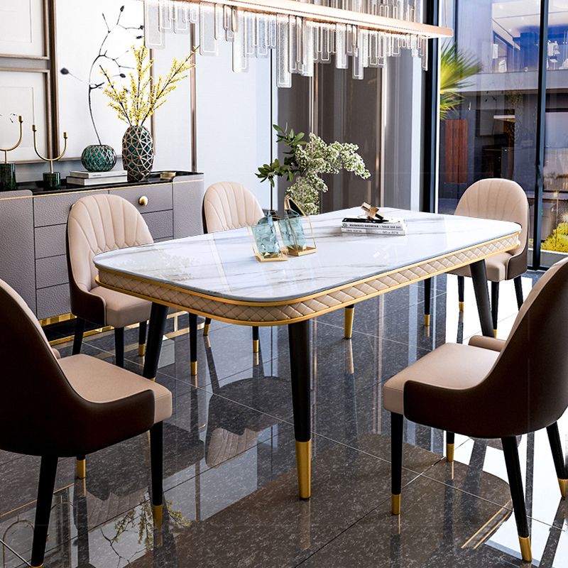 Traditional Luxury Rectangle Dining Table Sintered Stone Table with 4 Legs Clearhalo ' dining_table' 'Dining Tables & Seating' 'Dining Tables' 'furn' 'furn_dining_table' 'Furniture' 'furniture_dining_table' 'Kitchen & Dining Furniture' 'kitchen&dining_furn' 'kitchen' 'kitchen_dining_table' 1200x1200_2a4a774a-5d9c-4570-ab3a-318b158e9448