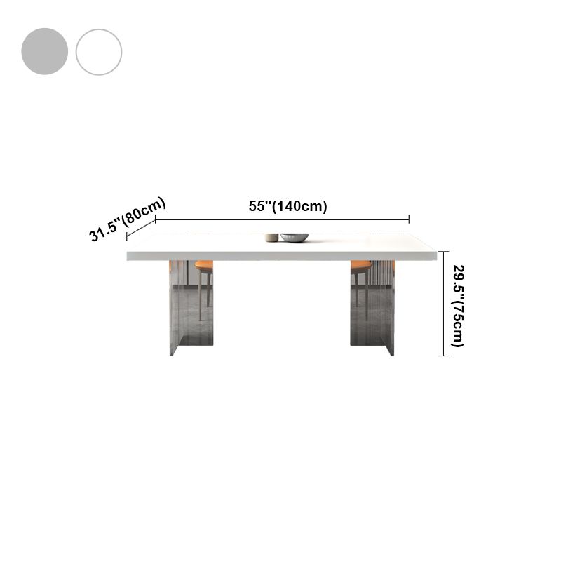 Acrylic Contemporary Rectangular Dining Sintered Stone Dining Table for Kitchen Clearhalo ' dining_table' 'Dining Tables & Seating' 'Dining Tables' 'furn' 'furn_dining_table' 'Furniture' 'furniture_dining_table' 'Kitchen & Dining Furniture' 'kitchen&dining_furn' 'kitchen' 'kitchen_dining_table' 1200x1200_2a4cc6fa-5cd9-4a92-b155-eb284934a25d