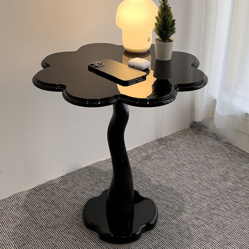 Contemporary Wood Side Table with Cloud Shap Top and 1 Leg Base Clearhalo 'Coffee & Accent Tables' 'End & Side Tables' 'end_side_tables' 'furn' 'furn_end_side_tables' 'Furniture' 'Living Room Furniture' 1200x1200_2a4d4e5b-f303-4340-900a-a935acb47600