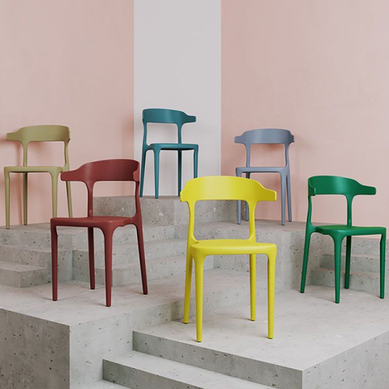 Modern Open Back Arm Chair Matte Finish Plastic Dining Chair Clearhalo ' kitchen&dining_furn' 'Dining Chairs' 'Dining Tables & Seating' 'dining_chair' 'furn' 'furn_dining_chair' 'Furniture' 'furniture_dining_chair' 'Kitchen & Dining Furniture' 'kitchen' 1200x1200_2a4dd61d-9a74-4cfd-94dc-1602707605dc