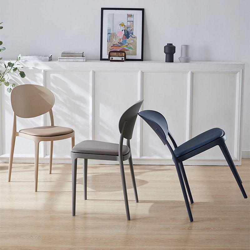 Scandinavian Plastic Armless Chair Indoor-Outdoor Open Back Chair Clearhalo 'Dining Chairs' 'Dining Tables & Seating' 'dining_chair' 'furn' 'furn_dining_chair' 'Furniture' 'furniture_dining_chair' 'Kitchen & Dining Furniture' 1200x1200_2a4e486e-5efb-4157-a316-013db5a80821