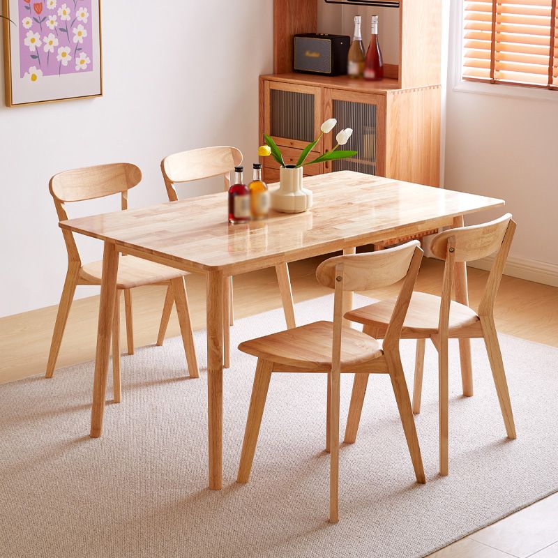 Modern 1/4/5/7 Pieces Rectangle Dining Set Solid Wood Dining Table with Chairs Clearhalo 'Dining Room Sets' 'Dining Tables & Seating' 'dining_room_set' 'furn' 'furn_dining_room_set' 'Furniture' 'furniture_dining_room_set' 'Kitchen & Dining Furniture' 'kitchen&dining_furn' 'kitchen' 1200x1200_2a4e4d0e-0549-48aa-83db-52f0fe241ecc
