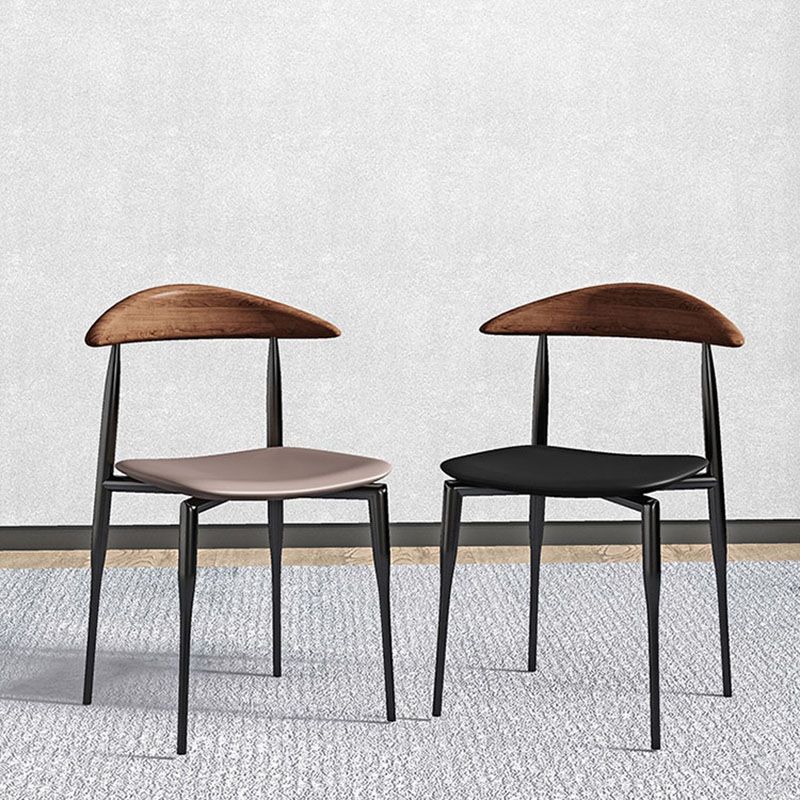 Industrial Style Leather Dining Side Chair Open Back Dining Side Chair Clearhalo ' kitchen&dining_furn' 'Dining Chairs' 'Dining Tables & Seating' 'dining_chair' 'furn' 'furn_dining_chair' 'Furniture' 'furniture_dining_chair' 'Kitchen & Dining Furniture' 'kitchen' 1200x1200_2a4f1b04-181c-4e75-bb29-d8f735b43c35