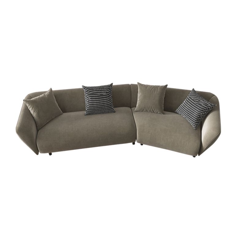 28.3" Linen/Microfiber/Faux Leather Square Arm Sofa& Chaise Lounge for Living Room Clearhalo 'furn' 'furn_sectionals' 'Furniture' 'furniture_sectionals' 'kitchen' 'kitchen_sectionals' 'Living Room Furniture' 'Sectionals' 1200x1200_2a513785-e035-4789-a5b3-d0f50a84b3c0