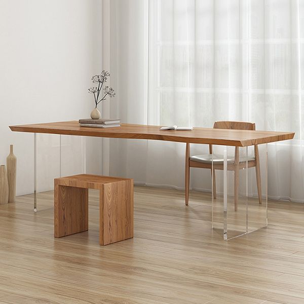Rectangle Double Pedestal Dining Table Modern Wood Table for Dining Room Clearhalo 'Dining Tables & Seating' 'Dining Tables' 'dining_table' 'furn' 'furn_dining_table' 'Furniture' 'Kitchen & Dining Furniture' 1200x1200_2a52a743-3de4-40d4-9549-24aadf432840