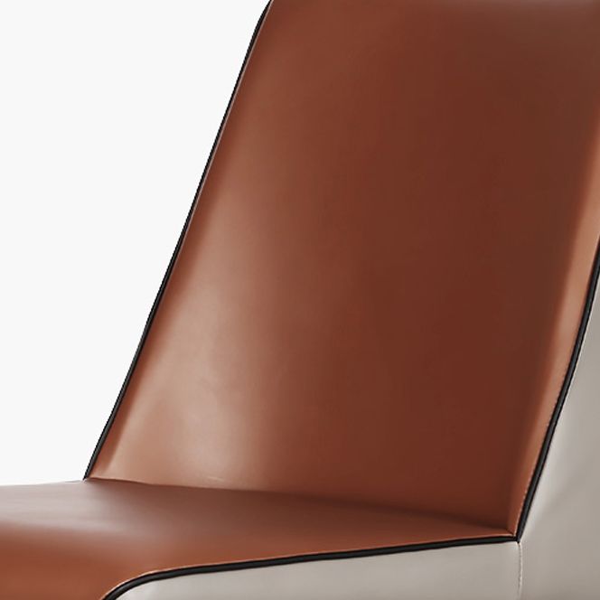 Contemporary Solid Back Armless Chairs Leather Dining Chairs for Kitchen Clearhalo ' kitchen&dining_furn' 'Dining Chairs' 'Dining Tables & Seating' 'dining_chair' 'furn' 'furn_dining_chair' 'Furniture' 'furniture_dining_chair' 'Kitchen & Dining Furniture' 'kitchen' 1200x1200_2a532d44-052b-4f1e-940a-ec11113b177d