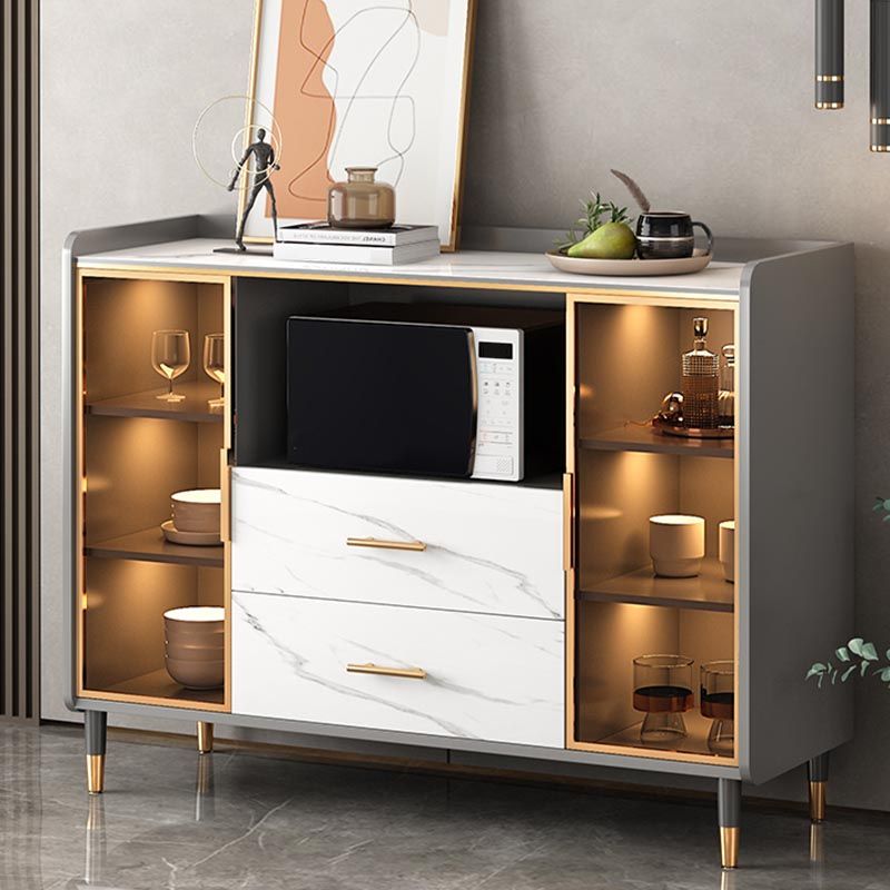 Sideboard di vetro della scheda laterale contemporanea per sala da pranzo