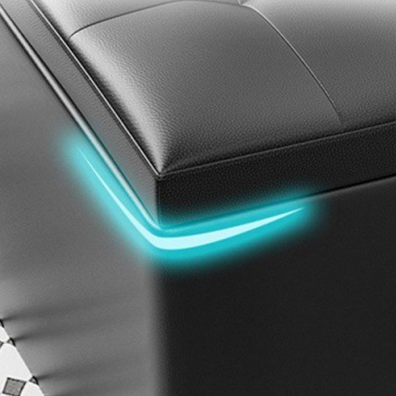 15.7" W 15.7" H Modern Seating Bench Faux Leather Bench with Flip Top Clearhalo 'Benches' 'Chairs & Seating' 'furn' 'furn_benches' 'Furniture' 'Living Room Furniture' 1200x1200_2a54ab70-8980-4979-a7f0-de5c42bd8af5