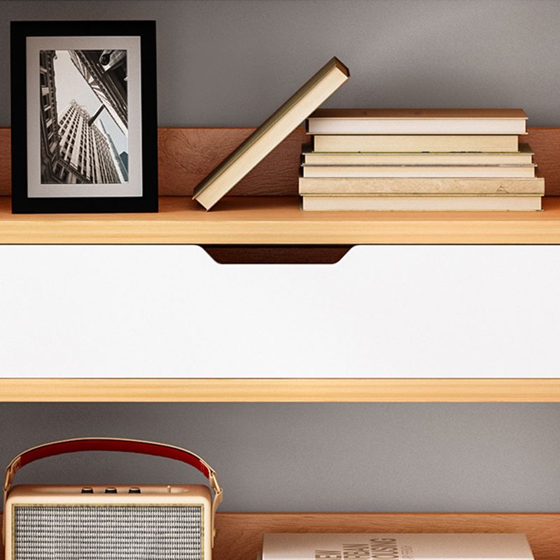 Modern Standard Open Bookshelf Engineered Wood Bookcase with Drawer Storage Clearhalo 'Bookcases' 'furn' 'furn_bookcases' 'Furniture' 'Office Furniture' 1200x1200_2a5591a4-b3fd-4cdb-bdd5-92dd2b5a94c0