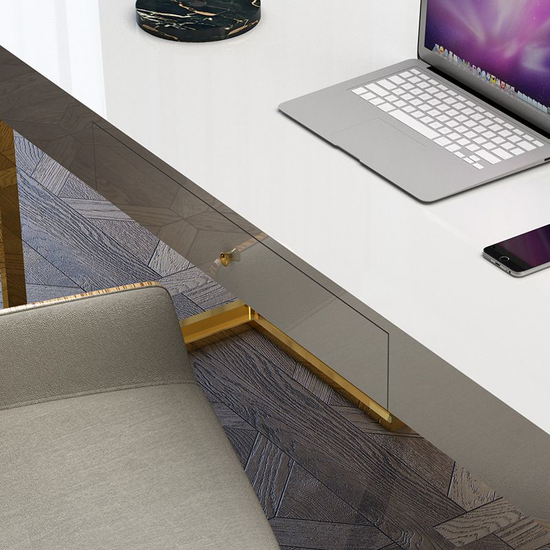 1-schüchternen Glam Office Desk Antique Finish Computer Desk mit Metallbeinen