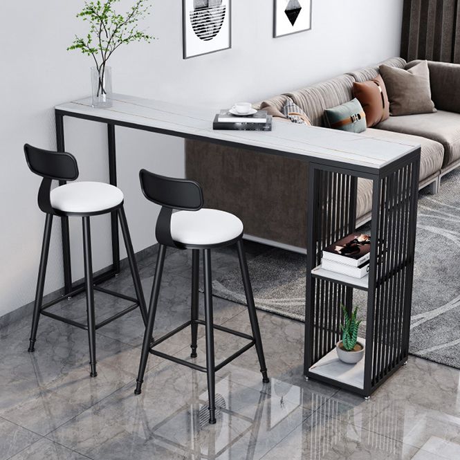 Modern 1/3 Pieces Bar Table Set Rectangle Stone Table with High Stools Clearhalo 'Bar Furniture' 'furn' 'furn_home_bar_bar_sets' 'Furniture' 'Home Bars & Bar Sets' 'home_bar_bar_sets' 'Kitchen & Dining Furniture' 1200x1200_2a56fd75-15e9-4e06-87de-1747f31022ee