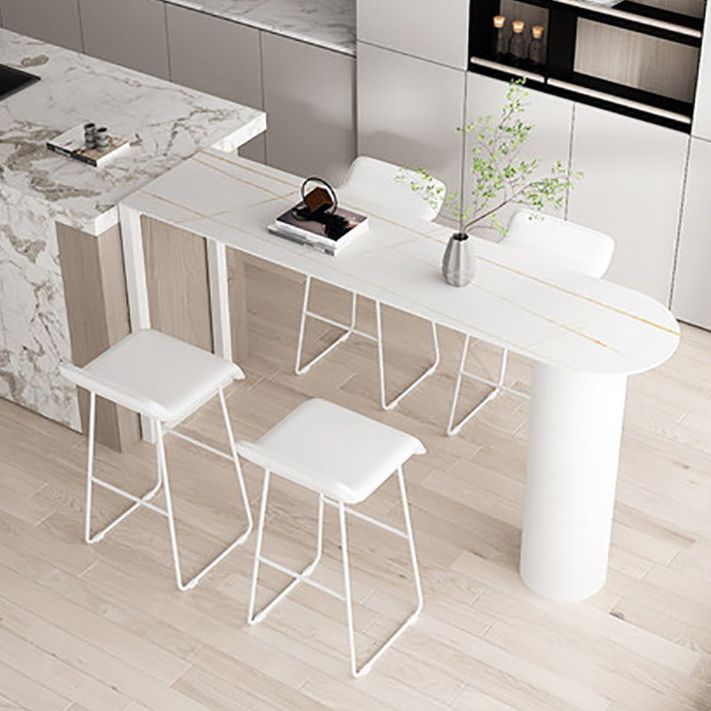 Stone Top Bar Table Traditional Luxury Bar Dining Table with Sled Base Clearhalo 'Bar Furniture' 'Bar Tables' 'bar_tables' 'furn' 'furn_bar_tables' 'Furniture' 'furniture_bar_tables' 'Kitchen & Dining Furniture' 1200x1200_2a574bc4-afb6-49d2-bd26-f2cebba6267d