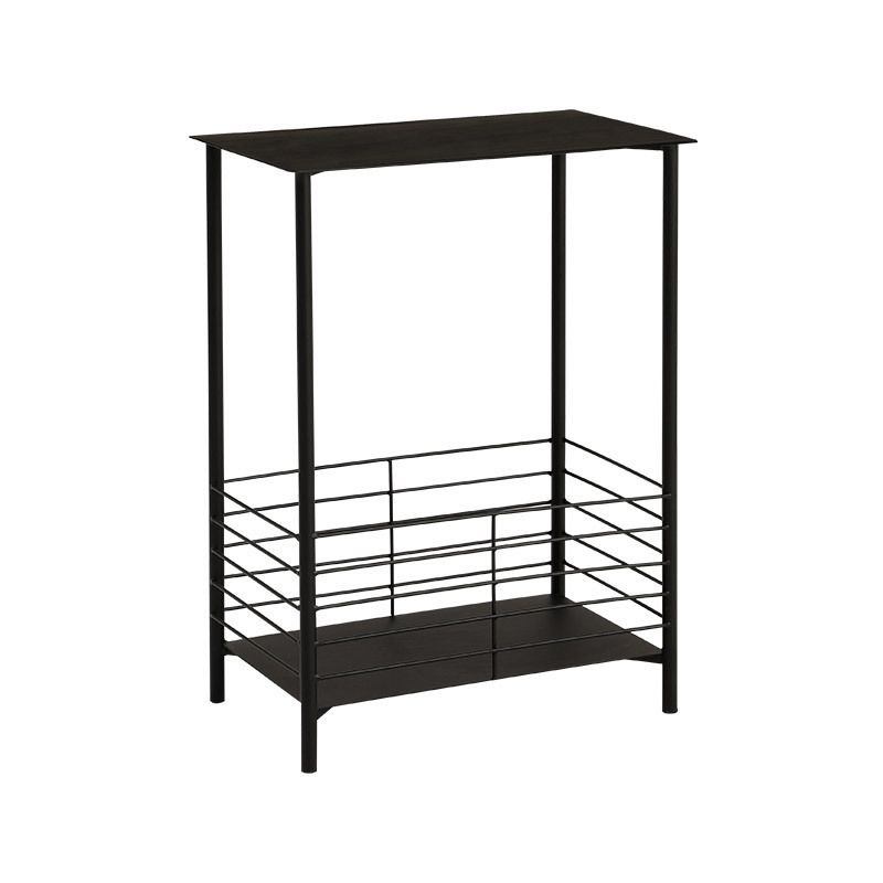 23.62" Tall Rectangular Side Accent Table Metal 4 Legs End Table