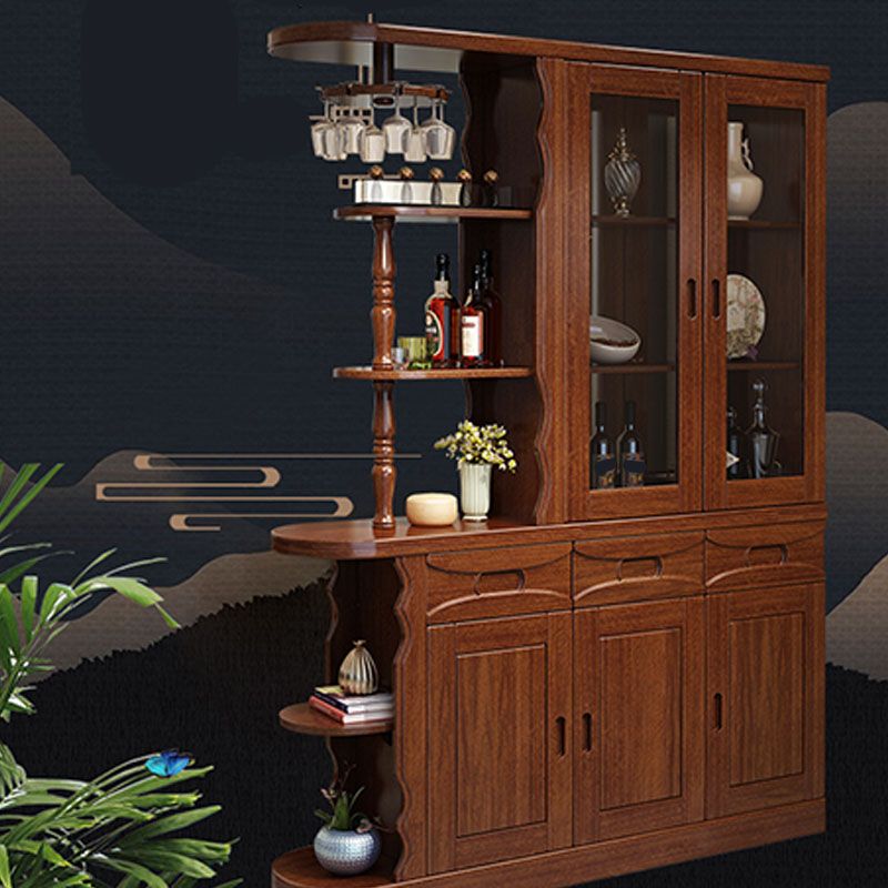 Bar Pulls Traditional Solid Wood Shelves Included Accent Cabinet