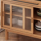 Buffet de comedor de madera maciza de estilo contemporáneo con gabinetes y cajones