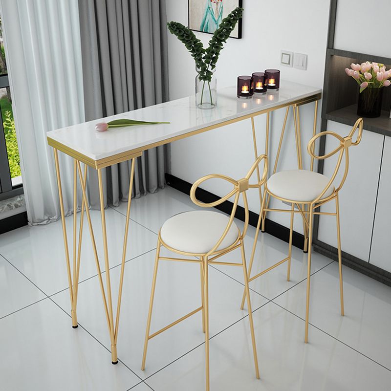Glam Style Faux Marble Bar Counter Table Rectangle Bar Counter Table Clearhalo 'Bar Furniture' 'Bar Tables' 'bar_tables' 'furn' 'furn_bar_tables' 'Furniture' 'Kitchen & Dining Furniture' 1200x1200_2a5b004f-283b-429c-882b-da57e7107d9b