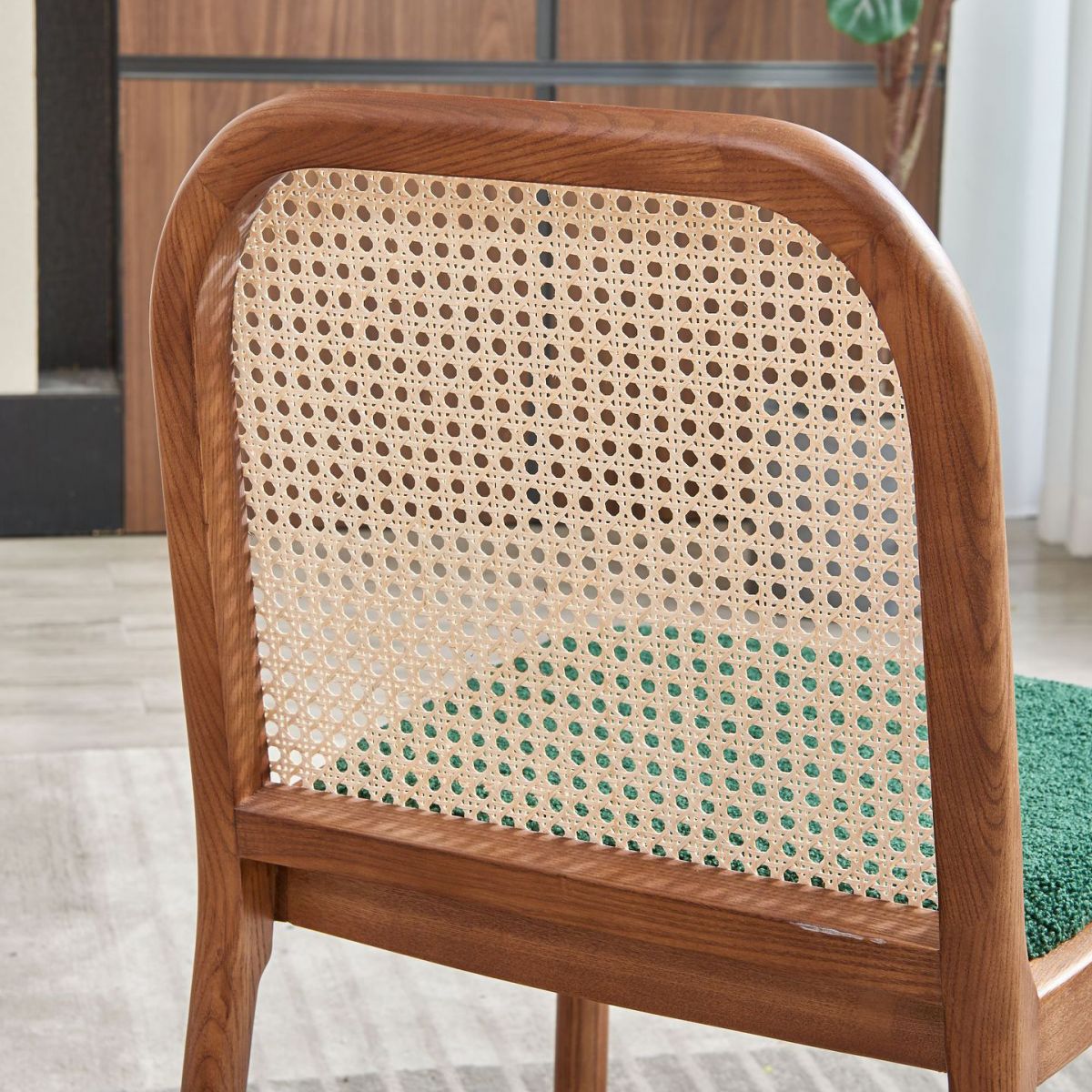 Sedia da pranzo imbottita tradizionale sedia in legno massiccio