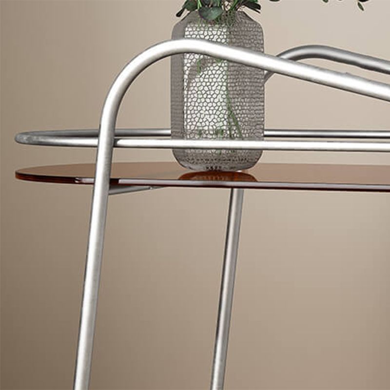 ストレージ卵形のダブルティアリビングルームを備えたモダンなサイドテーブルガラス