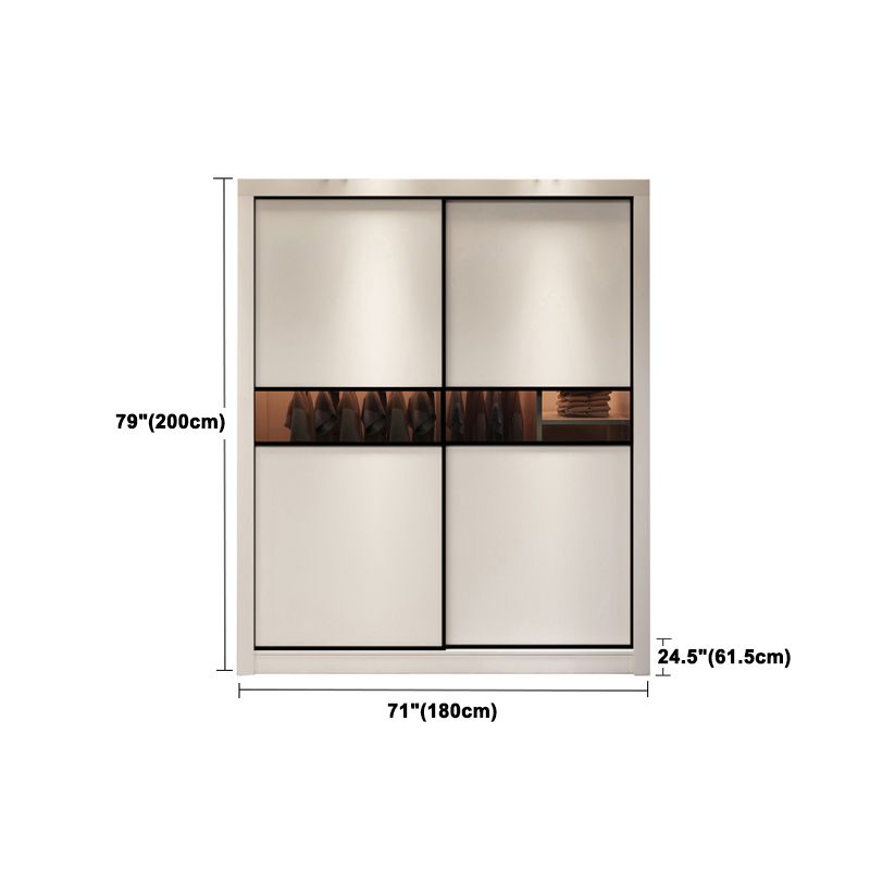 Zeitgenössischer Schrank mit Schiebetürentechnik Holz Beige Aufbewahrungsschrank