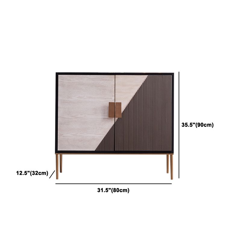Glam -stijl dressoir houten dressoir met metalen benen voor woonkamer