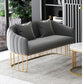 Contemporary Fabric Standard Settee Sloped Arm Tight Back Sofa