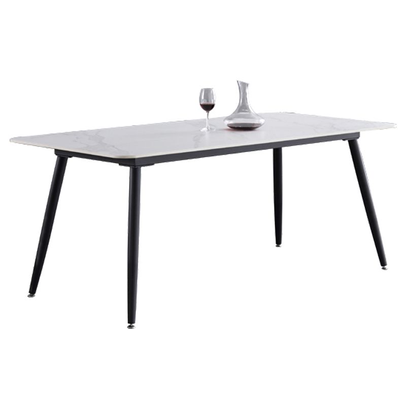 Industrial Sintered Stone Dining Table 4 Legs Base Rectangle Table for Home Clearhalo ' dining_table' 'Dining Tables & Seating' 'Dining Tables' 'furn' 'furn_dining_table' 'Furniture' 'furniture_dining_table' 'Kitchen & Dining Furniture' 'kitchen&dining_furn' 'kitchen' 'kitchen_dining_table' 1200x1200_2a625ad8-abca-4f74-8d85-9f931351cf42