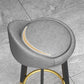 Sgabello da bar con seduta rotonda in stile moderno Sgabello da bar in pelle PU con gambe in metallo