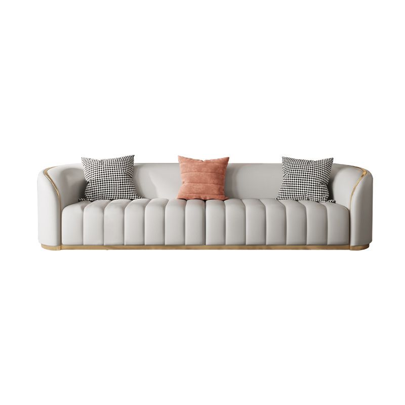 Divano in pelle contemporanea di divano a smoking posteriore stretto per soggiorno