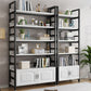 Modern Open Back Shelf Bookcase with Cabinets for Home Office Clearhalo 'Bookcases' 'furn' 'furn_bookcases' 'Furniture' 'Office Furniture' 1200x1200_2a65cf2f-8861-483f-81b1-35e0cdf1b36e