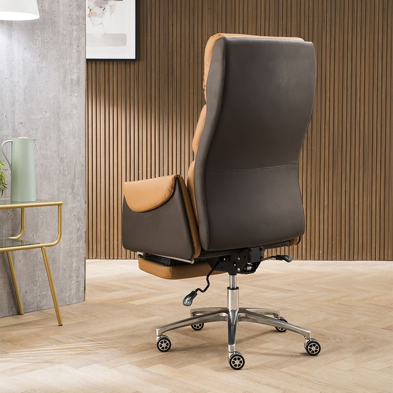Modern Slide High Back Office Chair Leather Executive Chair with Footrest Clearhalo 'furn' 'furn_office_chair' 'Furniture' 'Office Chairs' 'Office Furniture' 'office_chair' 1200x1200_2a664f91-3e1a-4224-ab07-dcc0c2f133e3