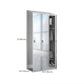 Chrome Steel Cabinet with Hinged Doors Modern Storage Cabinet for Bathroom