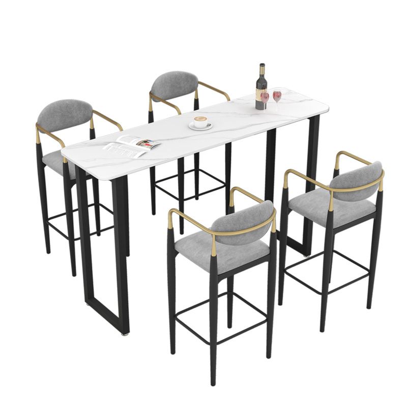 Rectangle Pub Table Contemporary Style Bar Table for Small Places