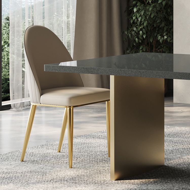 Silla lateral de comedor de cuero parsons de estilo glamorial para la sala de estar para la sala de estar