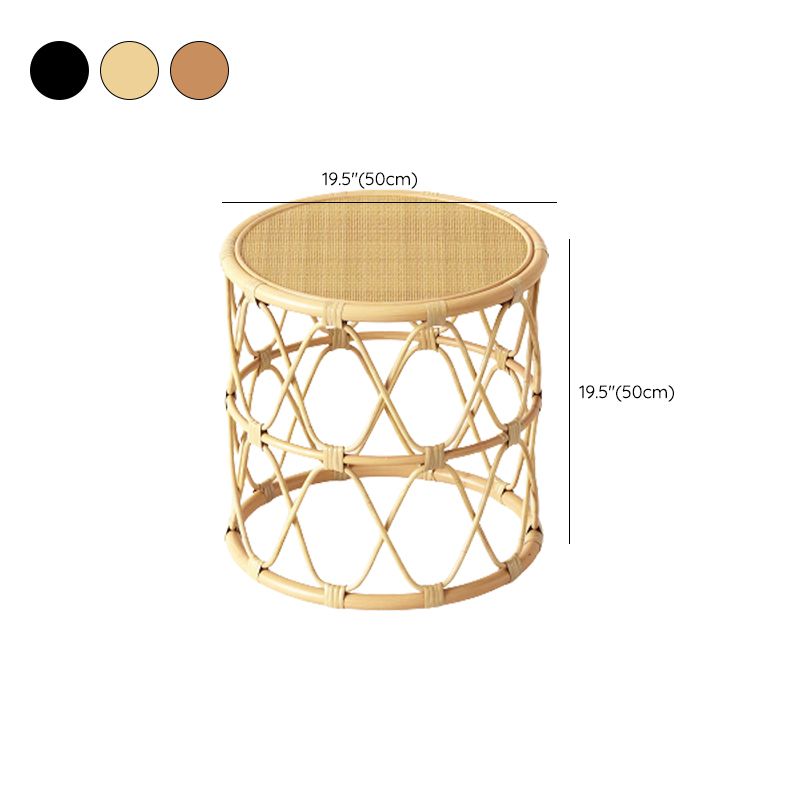 Scandinavian Round Cocktail Table with Wicker Base Natural/Black Clearhalo 'Coffee & Accent Tables' 'Coffee Tables' 'coffee_tables' 'furn' 'furn_coffee_tables' 'Furniture' 'Living Room Furniture' 1200x1200_2a68c2bd-b2d9-4896-b552-d2ab75cbffa8