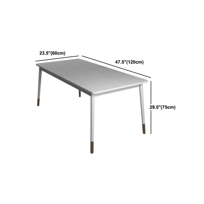 Modern White Iron Dinette Set 1/2/5/7 Pieces Rectangle Sintered Stone Top Dining Table Set Clearhalo 'Dining Room Sets' 'Dining Tables & Seating' 'dining_room_set' 'furn' 'furn_dining_room_set' 'Furniture' 'Kitchen & Dining Furniture' 1200x1200_2a68f0ea-e314-4f06-8a80-1adb30a94f45