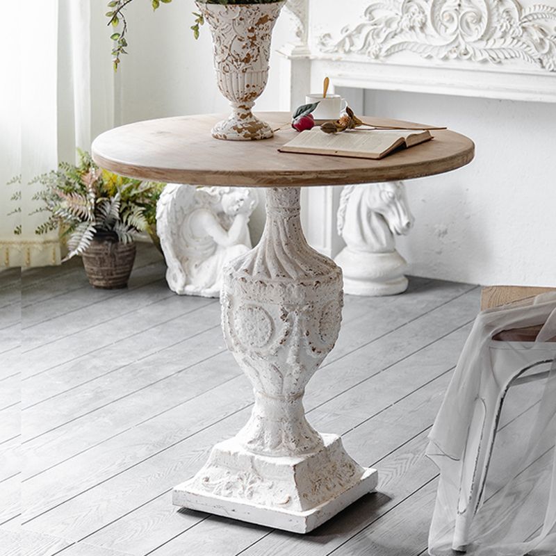 Pedestal Distressed End Table French Country Round Side End Table Clearhalo 'Coffee & Accent Tables' 'End & Side Tables' 'end_side_tables' 'furn' 'furn_end_side_tables' 'Furniture' 'Living Room Furniture' 1200x1200_2a6a1432-60cd-4fa6-95ac-0d86a31e8f16