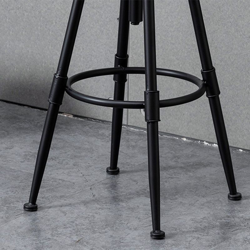 Industrial Iron Adjustable Swivel Barstool Indoor Tall Stool with Round Pine Seat Clearhalo 'Bar Furniture' 'Bar Stools' 'bar_stools' 'furniture_bar_stools' 'Kitchen & Dining Furniture' 'kitchen&dining_furn' 'kitchen' 'kitchen_furn' Furniture' 1200x1200_2a6a50ab-a307-4082-a44a-085b0c694f94