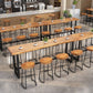Modern 1/9 Pieces Bar Table Set Rectangle Pine Wood Counter Table with Stools for Cafe Clearhalo 'Bar Furniture' 'furn' 'furn_home_bar_bar_sets' 'Furniture' 'Home Bars & Bar Sets' 'home_bar_bar_sets' 'Kitchen & Dining Furniture' 1200x1200_2a6c4cb2-98d1-4e60-a1ee-141258045c65