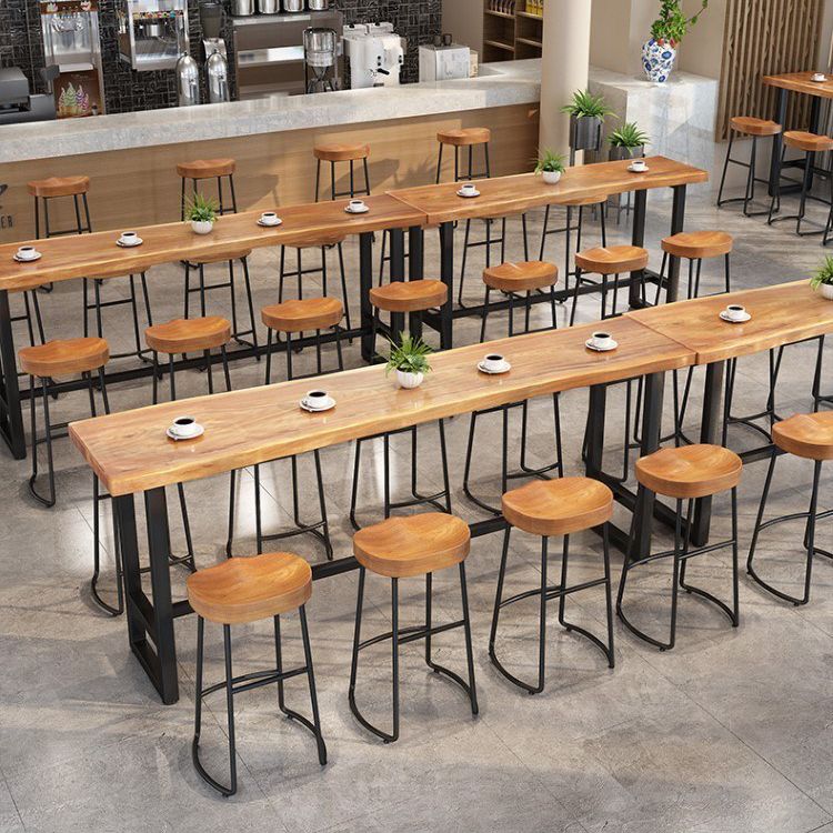 Modern 1/9 Pieces Bar Table Set Rectangle Pine Wood Counter Table with Stools for Cafe Clearhalo 'Bar Furniture' 'furn' 'furn_home_bar_bar_sets' 'Furniture' 'Home Bars & Bar Sets' 'home_bar_bar_sets' 'Kitchen & Dining Furniture' 1200x1200_2a6c4cb2-98d1-4e60-a1ee-141258045c65