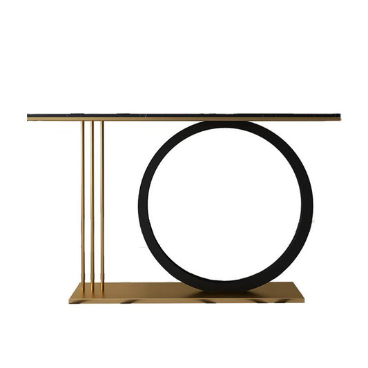 31.5-inch Tall Modern Console Table Stone Accent Table with Shelf